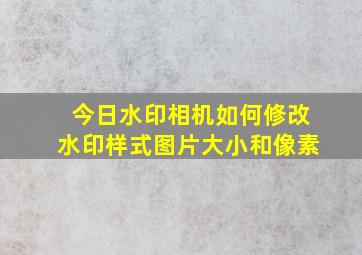 今日水印相机如何修改水印样式图片大小和像素