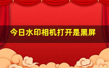 今日水印相机打开是黑屏