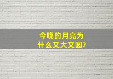 今晚的月亮为什么又大又圆?