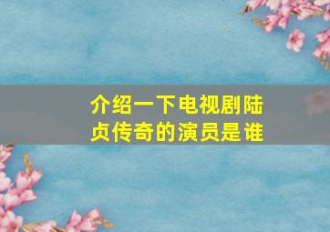 介绍一下电视剧陆贞传奇的演员是谁