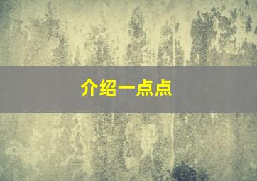 介绍一点点