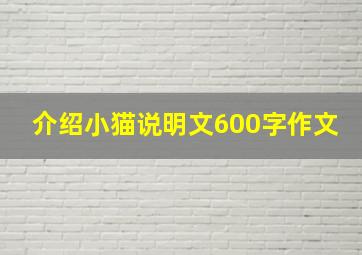 介绍小猫说明文600字作文