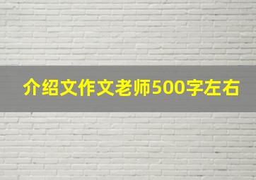 介绍文作文老师500字左右