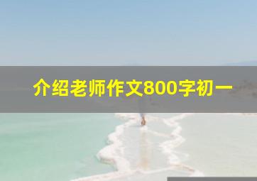 介绍老师作文800字初一