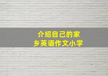 介绍自己的家乡英语作文小学