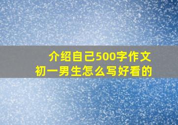 介绍自己500字作文初一男生怎么写好看的