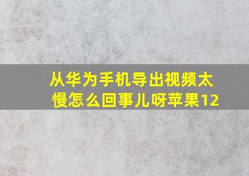 从华为手机导出视频太慢怎么回事儿呀苹果12