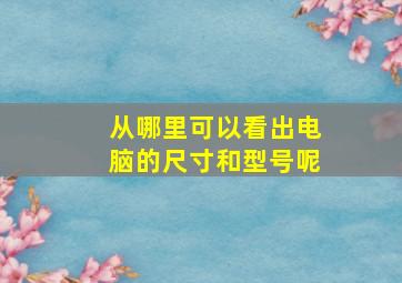 从哪里可以看出电脑的尺寸和型号呢