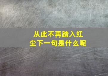 从此不再踏入红尘下一句是什么呢