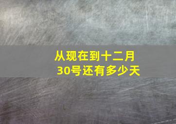 从现在到十二月30号还有多少天