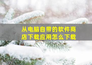 从电脑自带的软件商店下载应用怎么下载