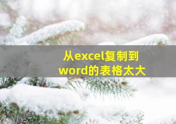 从excel复制到word的表格太大