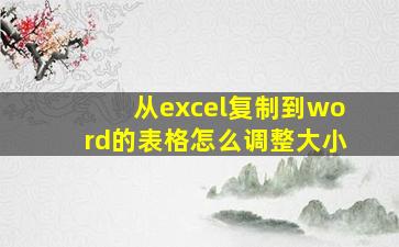 从excel复制到word的表格怎么调整大小