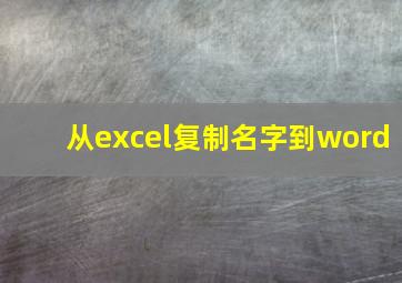 从excel复制名字到word