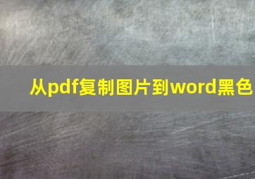 从pdf复制图片到word黑色