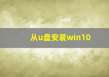 从u盘安装win10