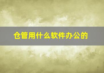 仓管用什么软件办公的