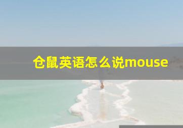 仓鼠英语怎么说mouse