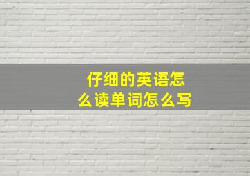 仔细的英语怎么读单词怎么写