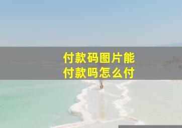 付款码图片能付款吗怎么付