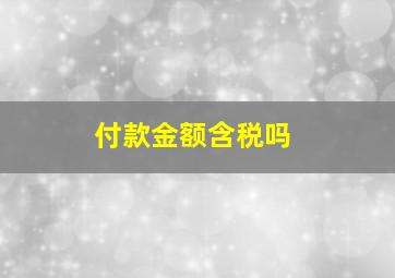 付款金额含税吗