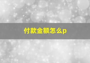 付款金额怎么p