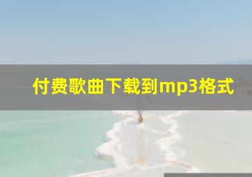 付费歌曲下载到mp3格式