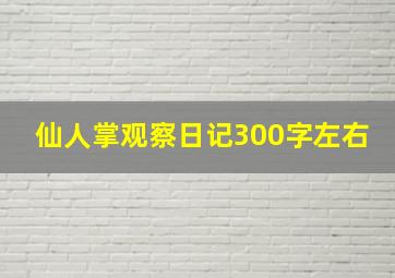 仙人掌观察日记300字左右