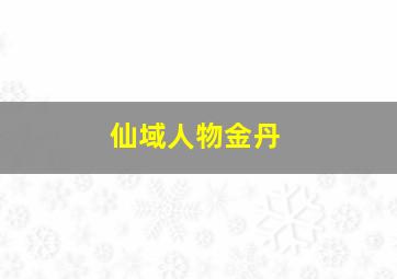 仙域人物金丹