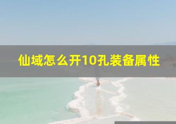 仙域怎么开10孔装备属性