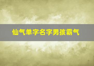 仙气单字名字男孩霸气