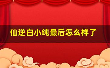 仙逆白小纯最后怎么样了