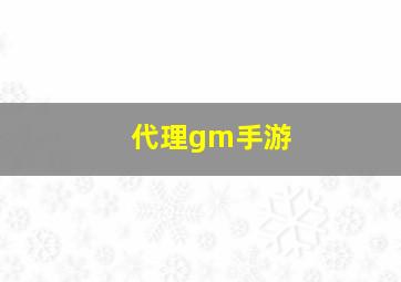 代理gm手游