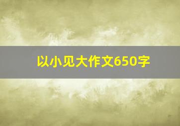 以小见大作文650字