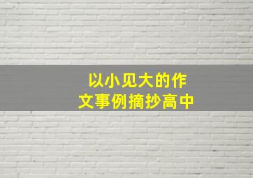 以小见大的作文事例摘抄高中