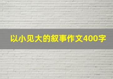 以小见大的叙事作文400字