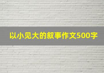 以小见大的叙事作文500字