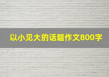 以小见大的话题作文800字