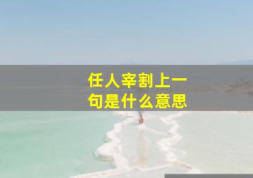 任人宰割上一句是什么意思