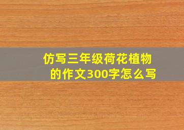 仿写三年级荷花植物的作文300字怎么写