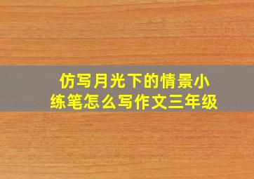 仿写月光下的情景小练笔怎么写作文三年级