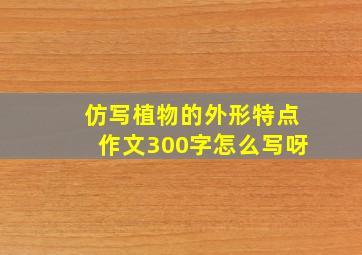 仿写植物的外形特点作文300字怎么写呀