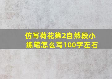 仿写荷花第2自然段小练笔怎么写100字左右