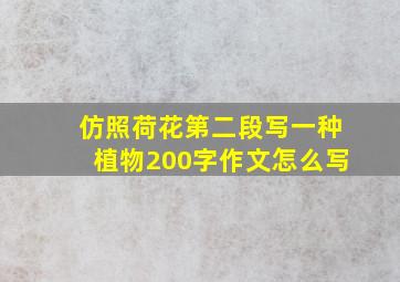 仿照荷花第二段写一种植物200字作文怎么写