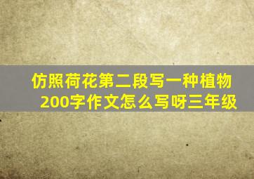 仿照荷花第二段写一种植物200字作文怎么写呀三年级