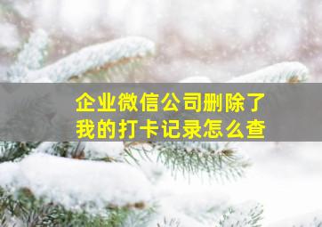 企业微信公司删除了我的打卡记录怎么查