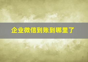 企业微信到账到哪里了