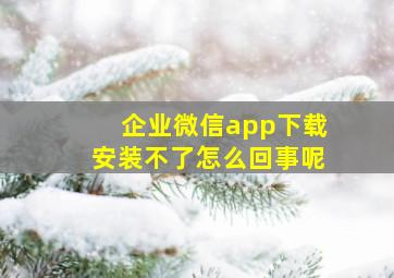 企业微信app下载安装不了怎么回事呢