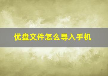 优盘文件怎么导入手机