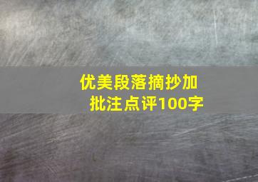 优美段落摘抄加批注点评100字